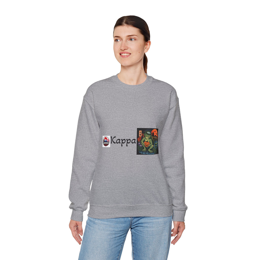 Kappa Logo Pumpkin Halloween Japanese Yokai Crewneck Sweatshirt | Retro Graphic