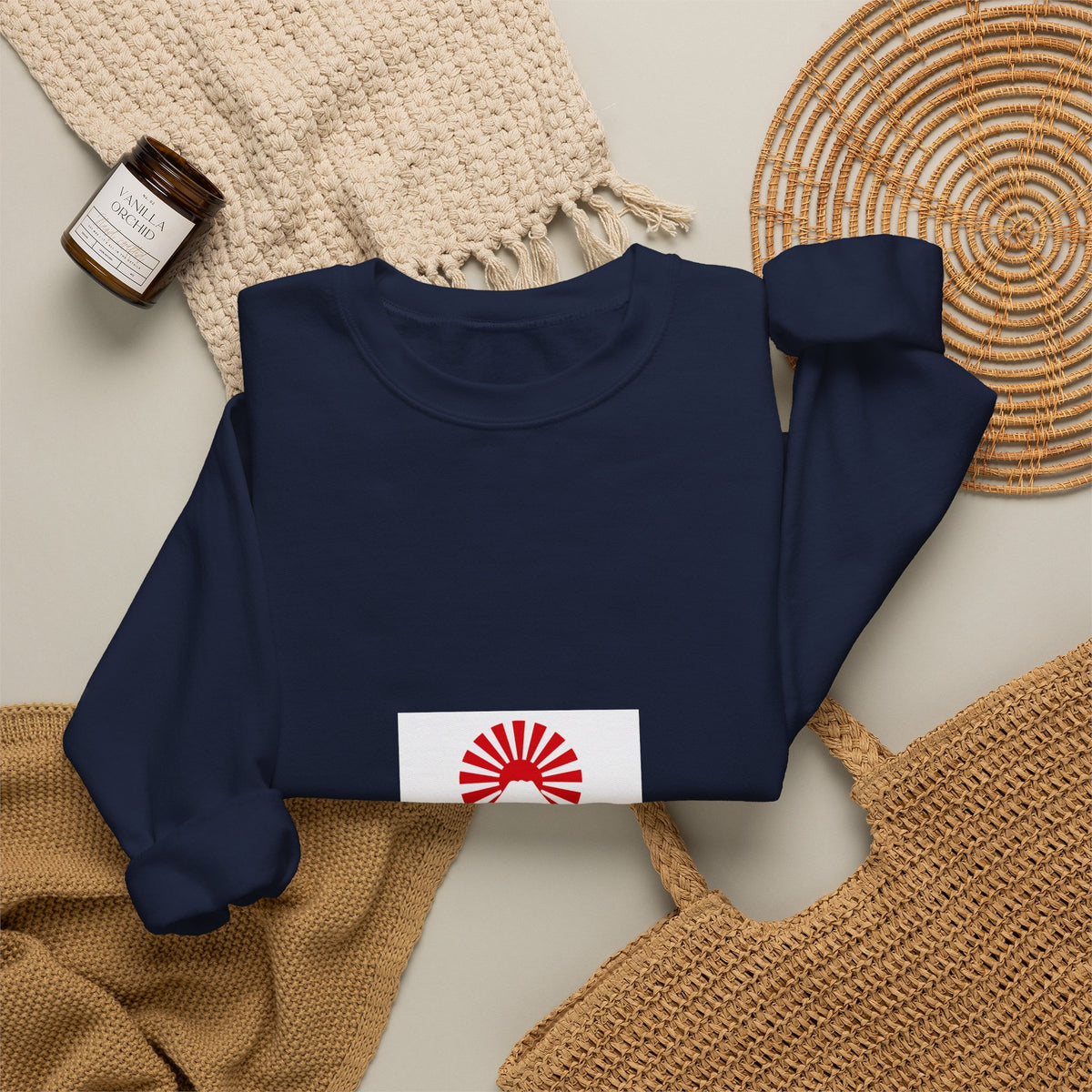 Rising Sun Mount Fuji Sweatshirt | Japanese Kanji Graphic