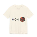 Oni Japanese Demon Yokai Halloween Illustration T-Shirt | Samurai Mask Graphic