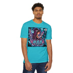 Akihabara Ciberpunk Sniper Girl Anime  T‑Shirt —Teal Akihabara Neon City Graphic