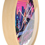 Shibuya Sky 6 City Pop Neon Anime Wall Clock — Retro Tokyo Sunset Design