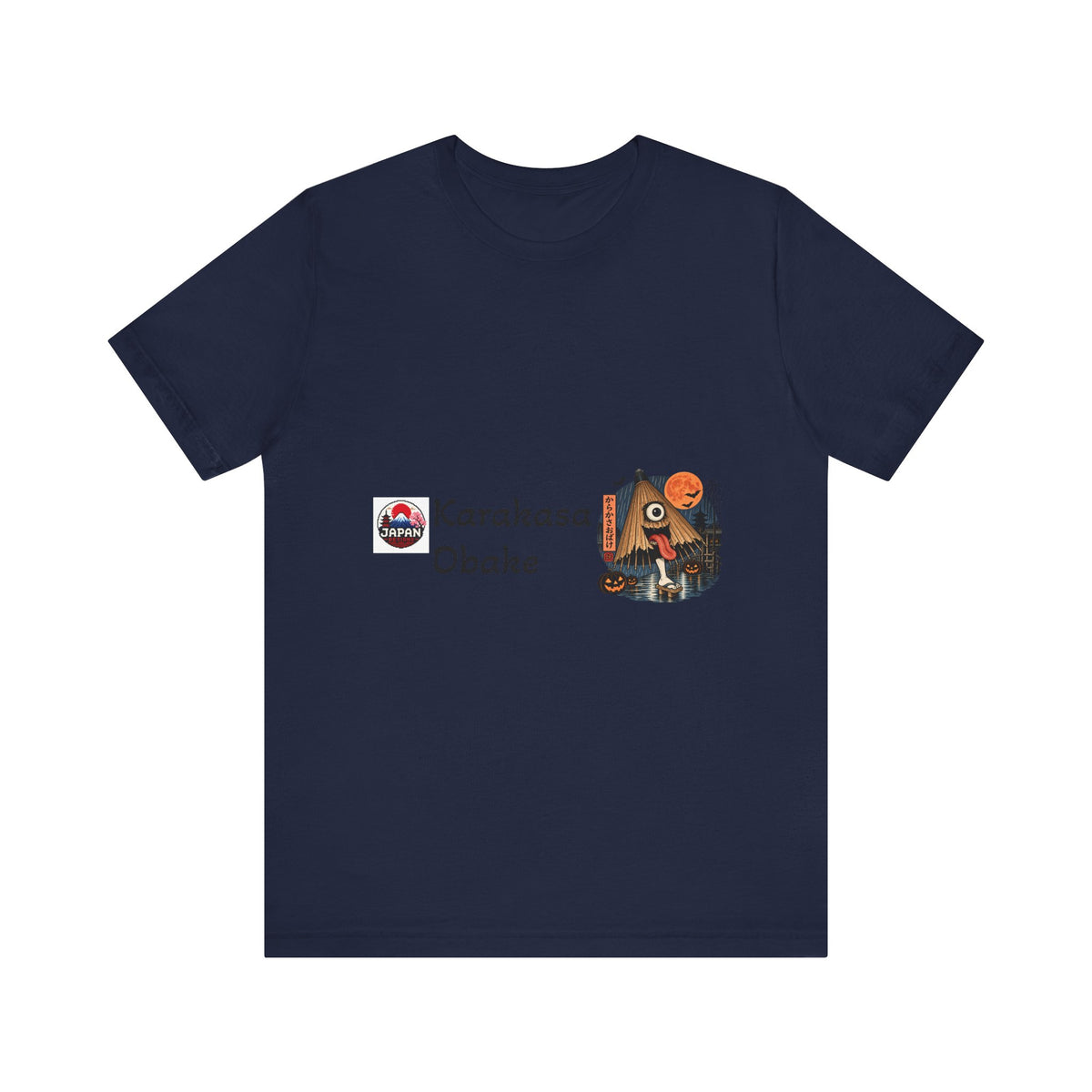 Karakasa Obake Halloween Illustration T-Shirt | Japanese Yokai Umbrella Design