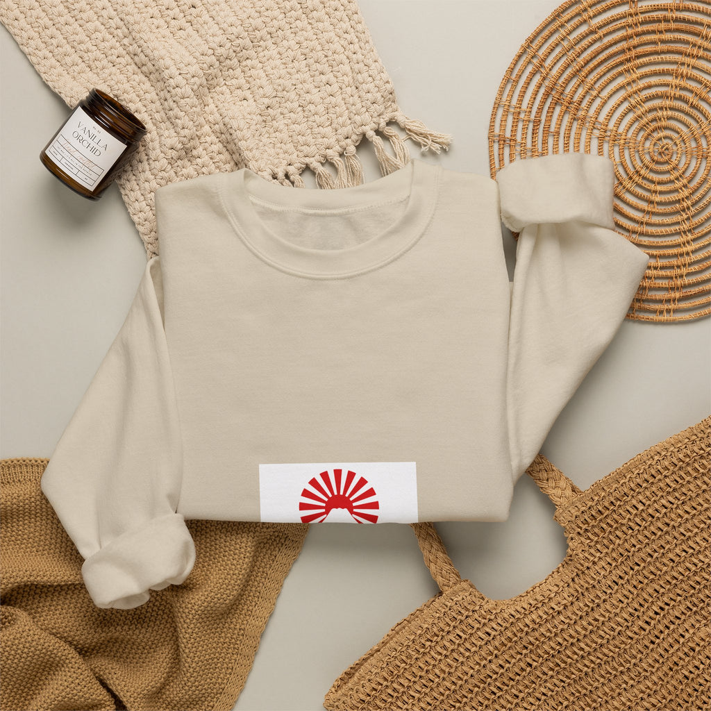 Rising Sun Mount Fuji Sweatshirt | Japanese Kanji Graphic