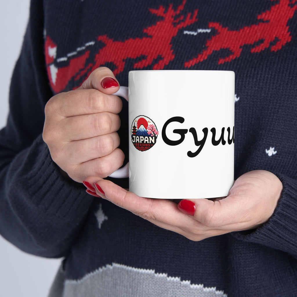 Gyuuki Japanese Halloween Yokai Illustration Mug | Ceramic Coffee Cup