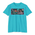 Akihabara Cyborg Sniper T‑Shirt —Teal Akihabara Neon City Graphic