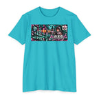 Akihabara Cyborg Sniper T‑Shirt —Teal Akihabara Neon City Graphic