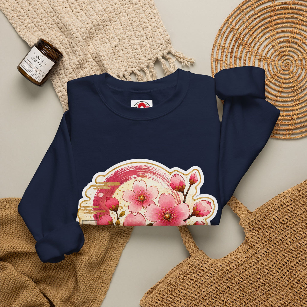 SAKURA Cherry Blossom Crewneck Sweatshirt — Sakura Floral Graphic