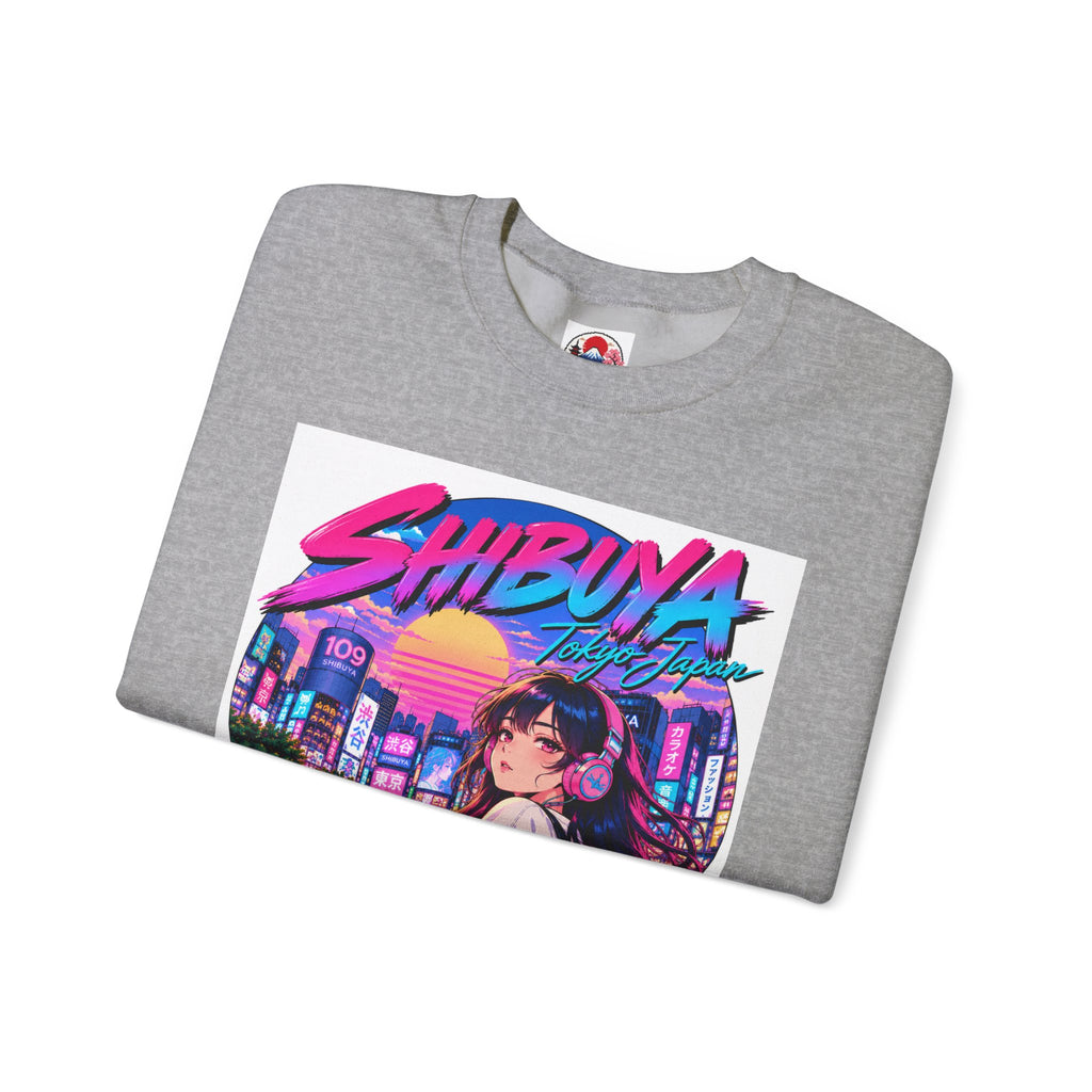 Shibuya Sky 1 City Pop Neon Anime Crewneck Sweatshirt