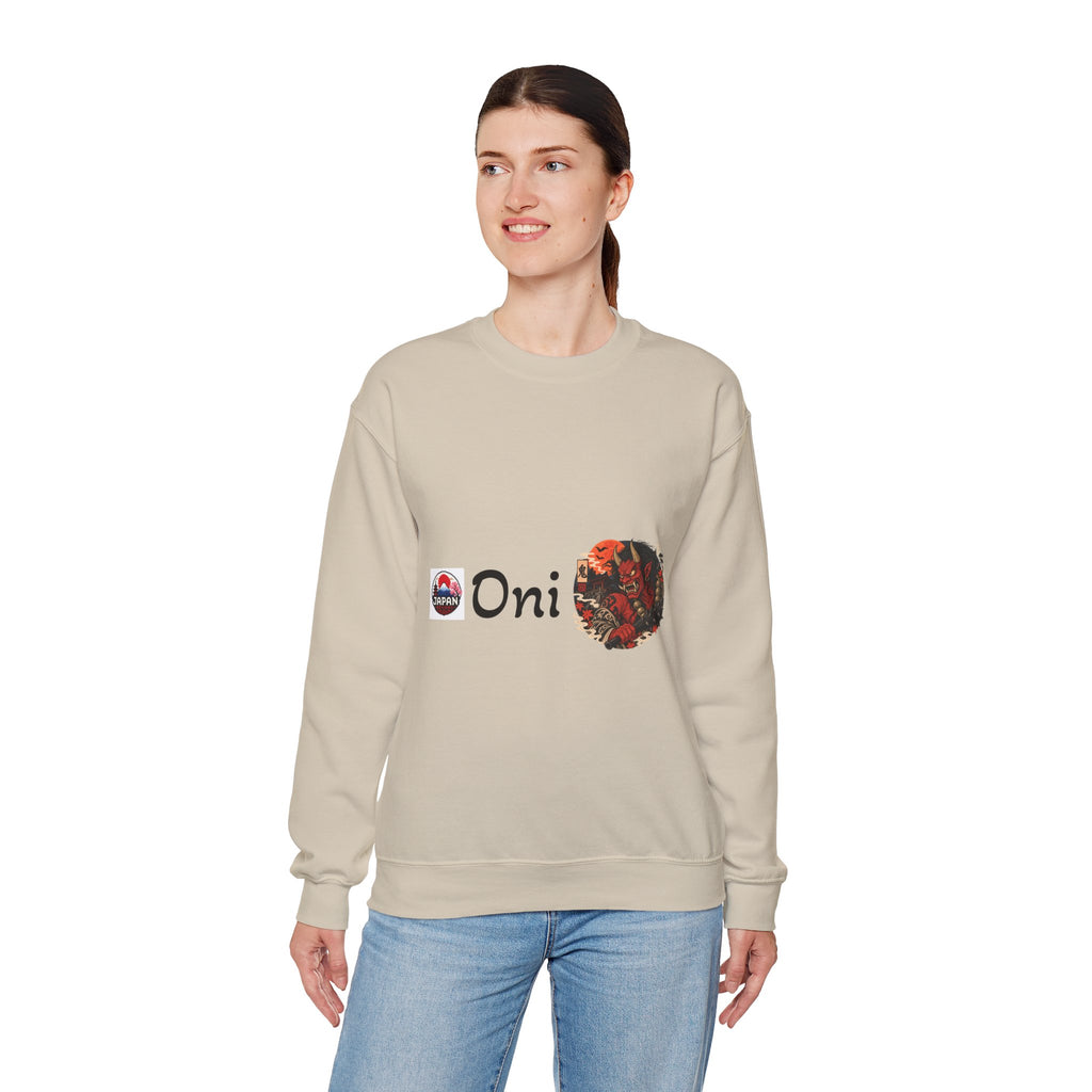 Oni Japanese Demon Yokai Halloween Illustration Sweatshirt | Mythical Yokai Crewneck