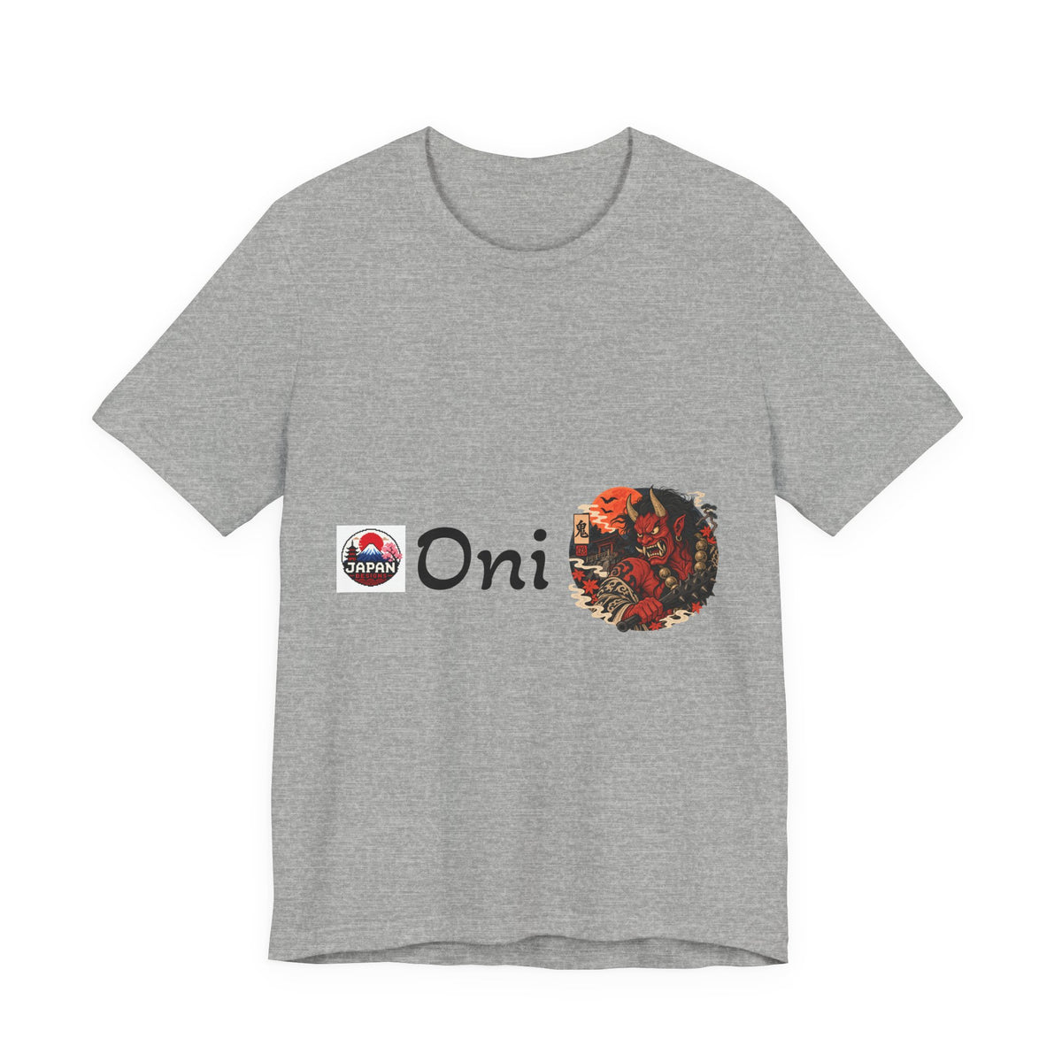 Oni Japanese Demon Yokai Halloween Illustration T-Shirt | Samurai Mask Graphic
