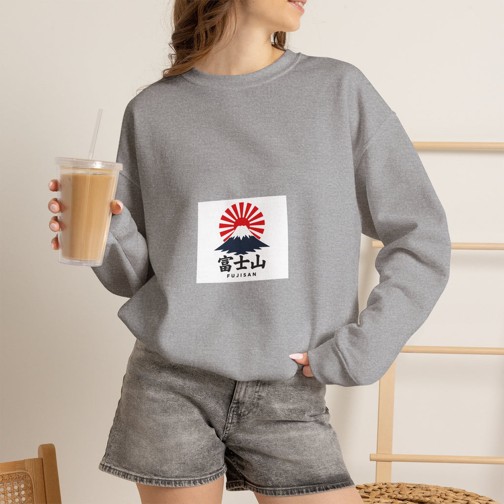 Rising Sun Mount Fuji Sweatshirt | Japanese Kanji Graphic