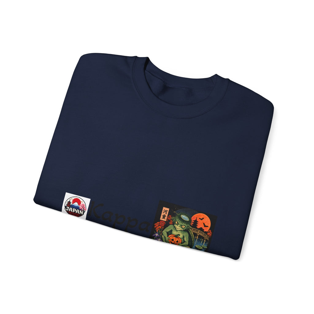 Kappa Logo Pumpkin Halloween Japanese Yokai Crewneck Sweatshirt | Retro Graphic