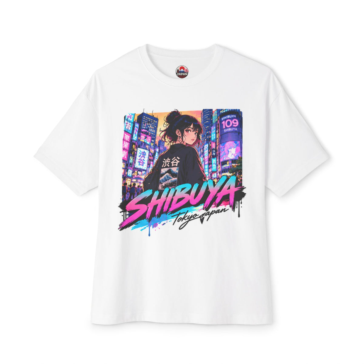 Shibuya Sky 4 Tokyo City Pop Neon Anime Tee — Retro Japanese Cityscape Graphic T-Shirt