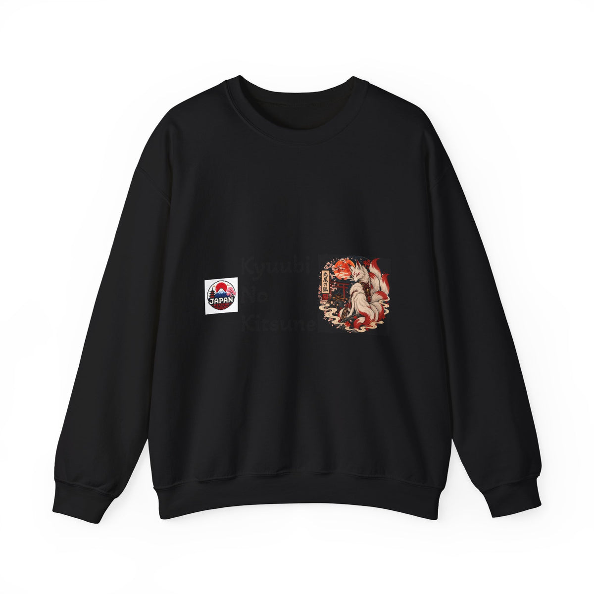 Kyuubi No Kitsune Yokai Halloween Crewneck Sweatshirt | Japanese Fox Spirit Graphic