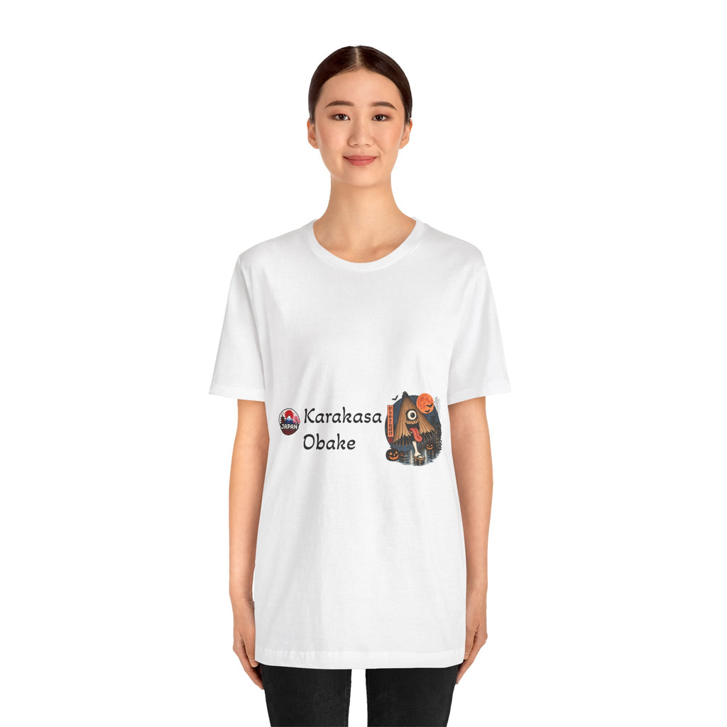 Karakasa Obake Halloween Illustration T-Shirt | Japanese Yokai Umbrella Design