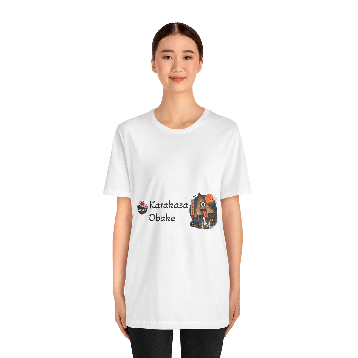 Karakasa Obake Halloween Illustration T-Shirt | Japanese Yokai Umbrella Design