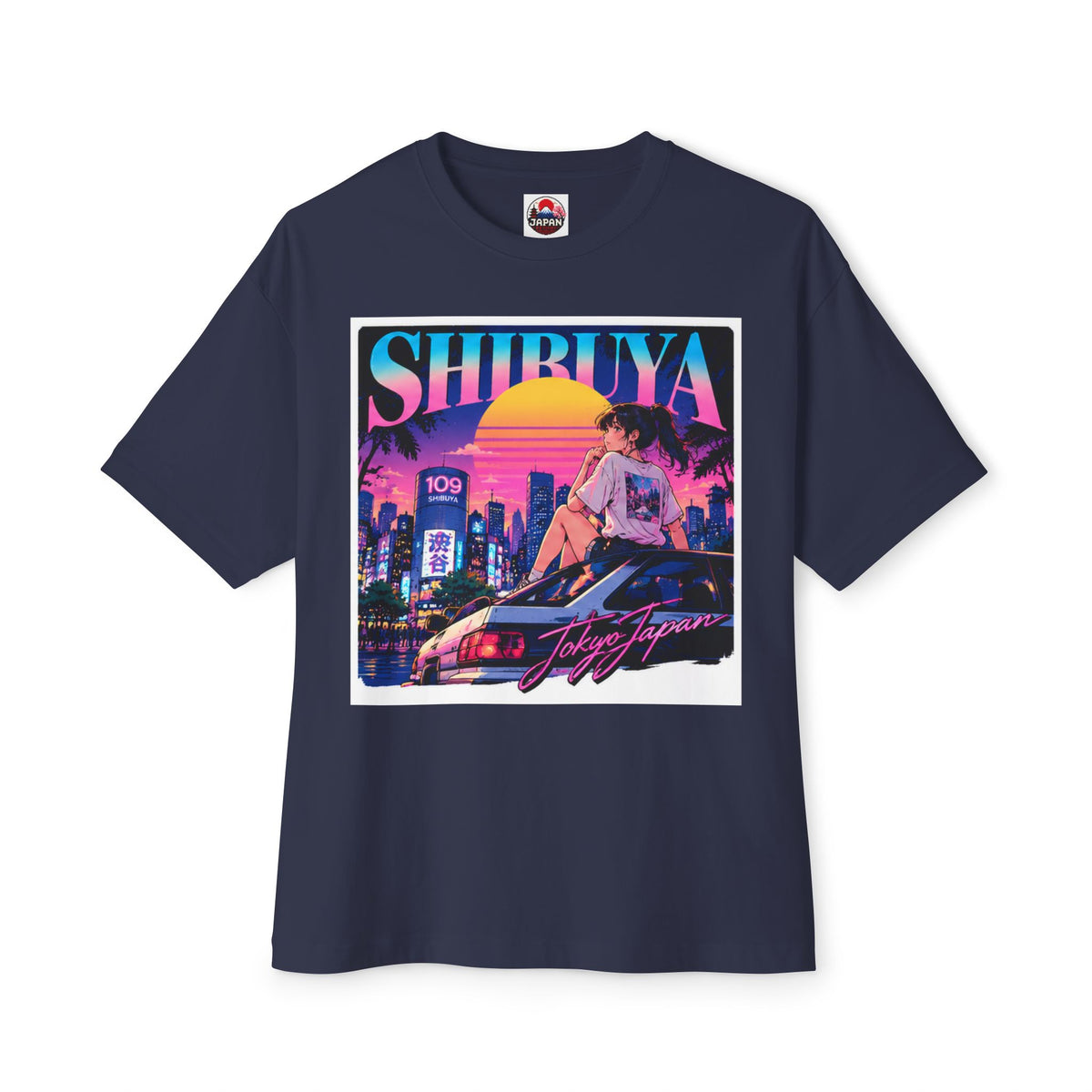 Shibuya Sky 6 Tokyo City Pop Neon Anime Tee — Retro Japanese Cityscape Graphic T-Shirt