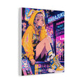 Harajuku Style 10 Neon City Tokyo Anime Girl Matte Canvas Wall Art