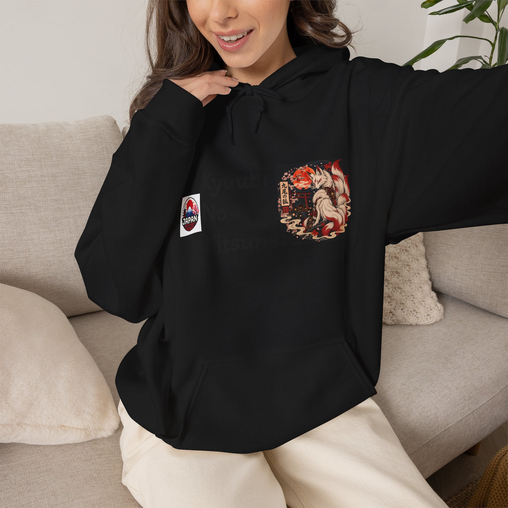 Japanese Fox Spirit Yokai Halloween Hoodie | Kyuubi No Kitsune Illustration
