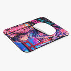 Harajuku Style 12 Neon City Anime Girl Mouse Pad — Retro Tokyo Anime Desk Mat