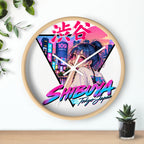 Shibuya Sky 2 City Pop Neon Anime Wall Clock — Retro Tokyo Sunset Design