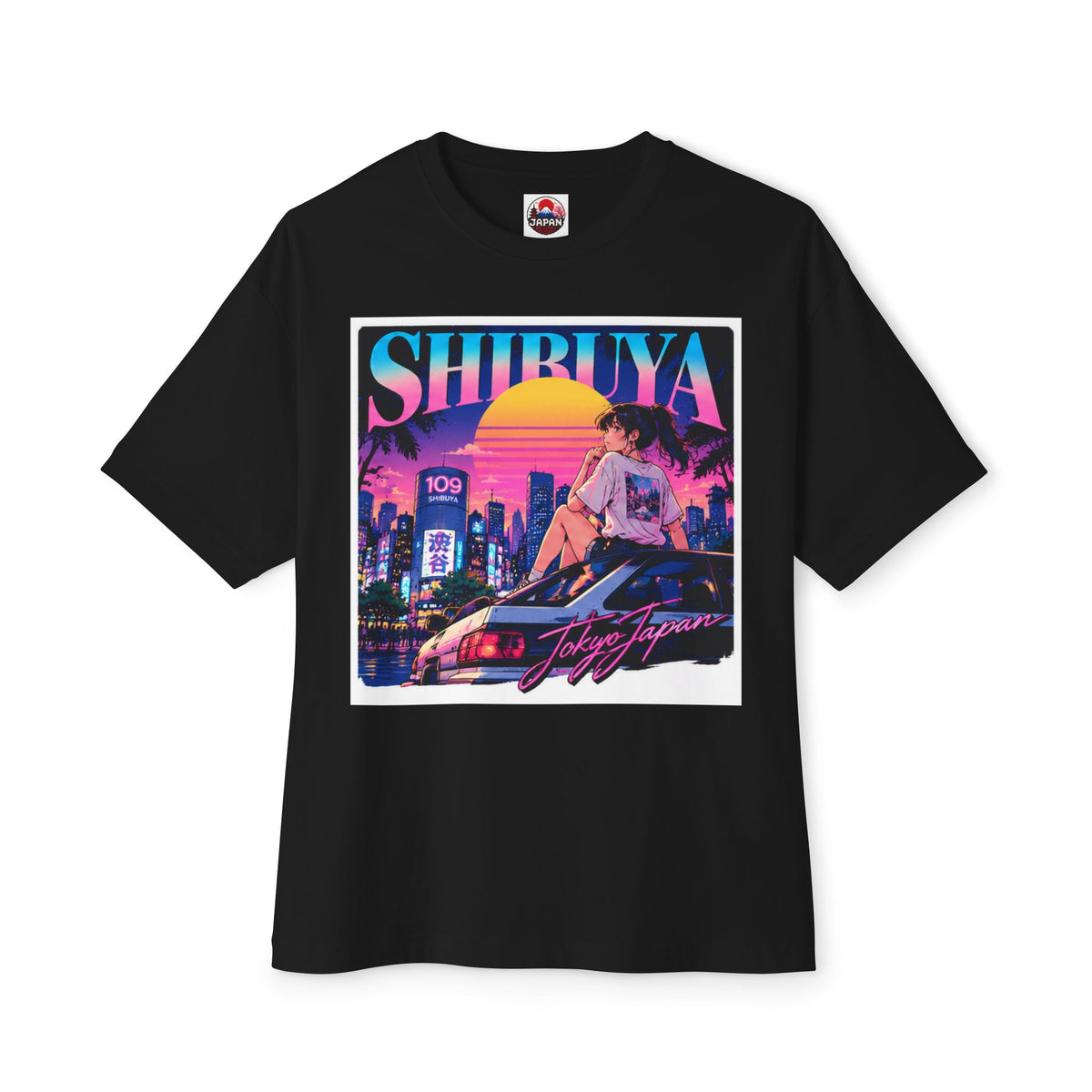 Shibuya Sky 6 Tokyo City Pop Neon Anime Tee — Retro Japanese Cityscape Graphic T-Shirt