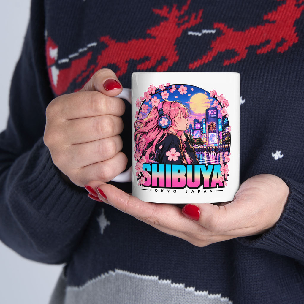 Shibuya Sky 4 Tokyo City Pop Night City Coffee Mug - Shibuya Neon Retro Vaporwave 11oz/15oz