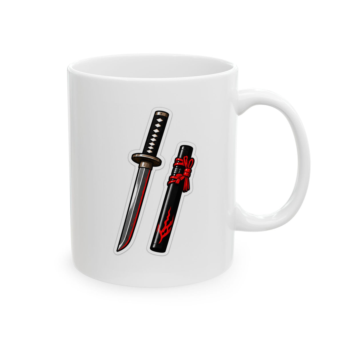 Katana Samurai Japanese Mug — Black Katana Samurai Sword Coffee Cup (11oz & 15oz)