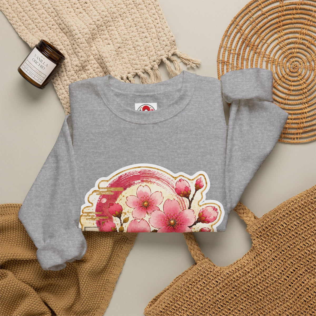 SAKURA Cherry Blossom Crewneck Sweatshirt — Sakura Floral Graphic