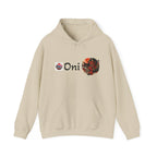 Oni Red Mask Yokai Halloween Art Hoodie | Japanese Demon Illustration