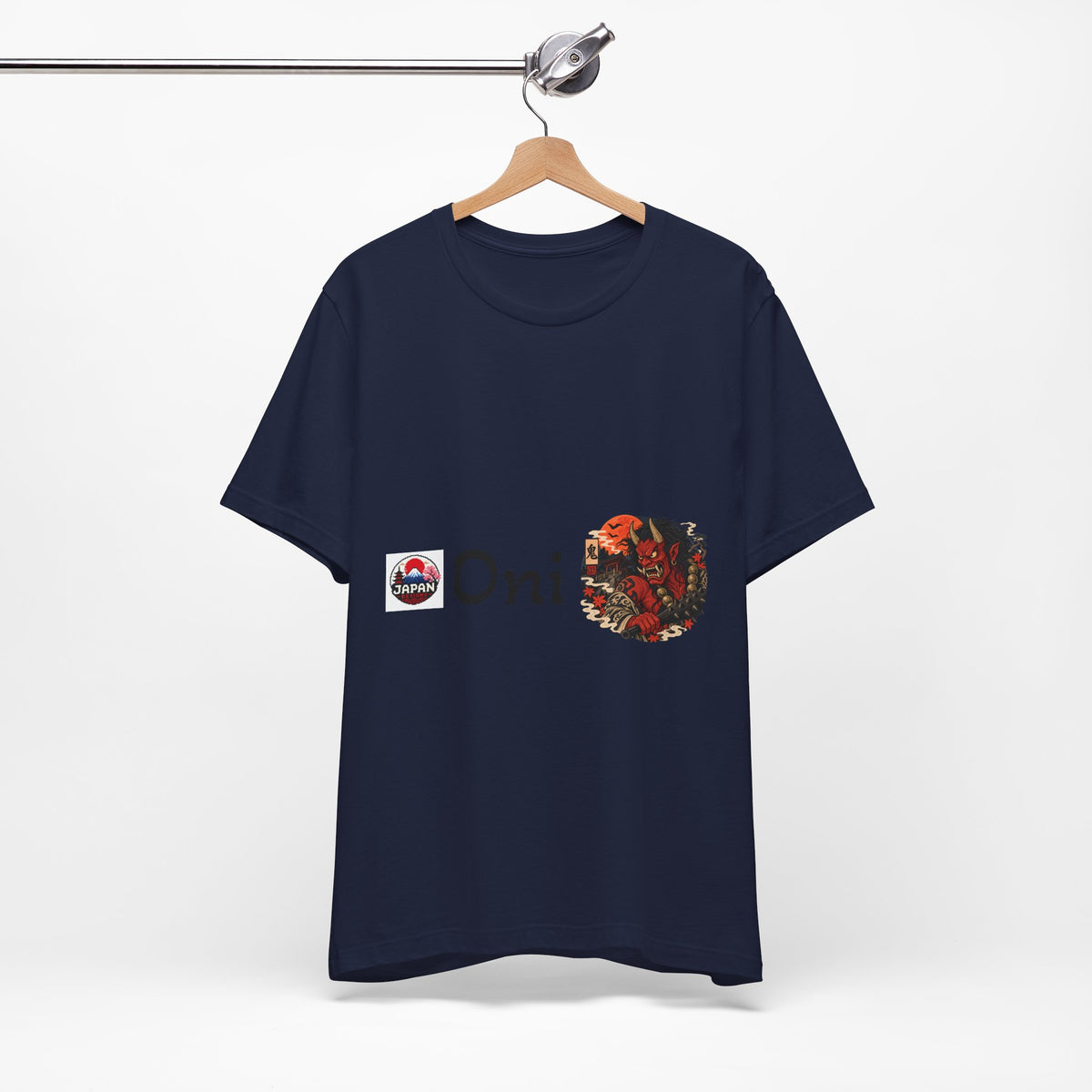 Oni Japanese Demon Yokai Halloween Illustration T-Shirt | Samurai Mask Graphic