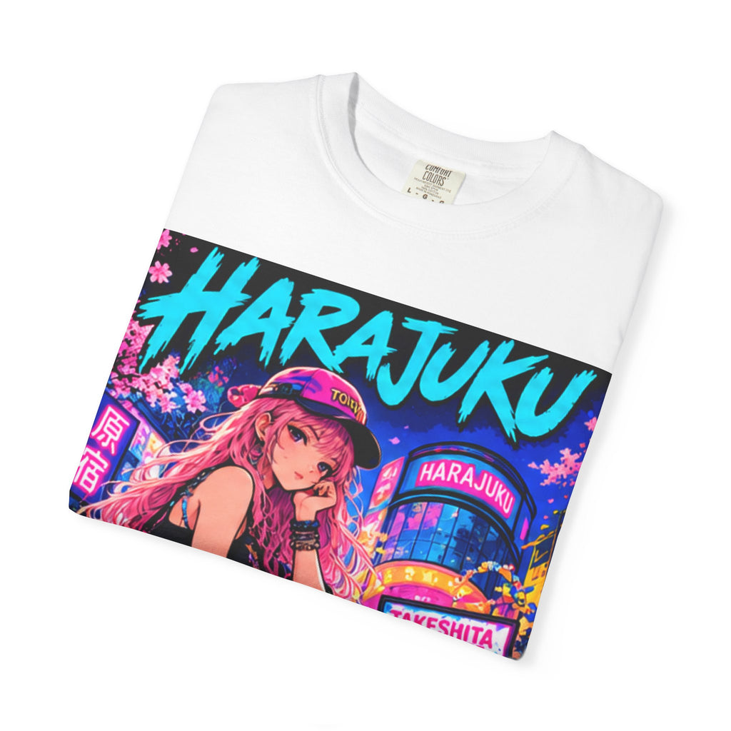Harajuku Style 2 Neon City Anime Girl T-Shirt – Tokyo Streetwear Graphic Tee