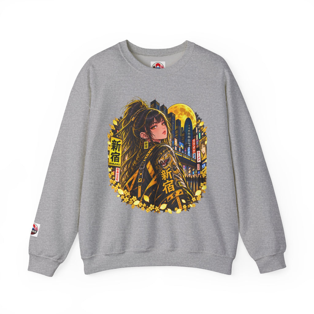Anime Cyberpunk Sweatshirt - Neon Yellow Tokyo 'Shinjuku' Crewneck