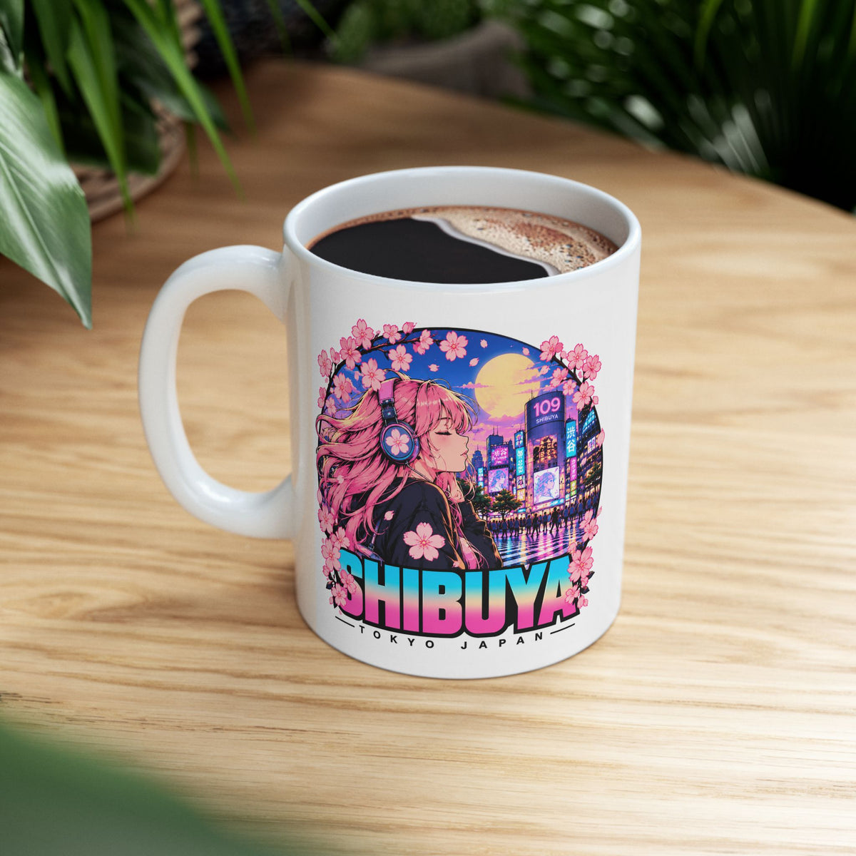 Shibuya Sky 4 Tokyo City Pop Night City Coffee Mug - Shibuya Neon Retro Vaporwave 11oz/15oz
