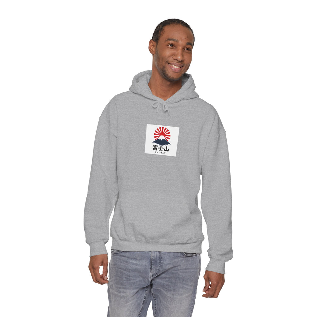 Rising Sun Mount Fuji Hoodie | Japanese Kanji Graphic