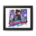 Shibuya Sky 5 City Pop Tokyo Anime Girl Matte Framed Canvas Print