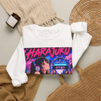 Harajuku Style 5 Neon City Anime Girl Crewneck Sweatshirt — Tokyo Street Anime Graphic