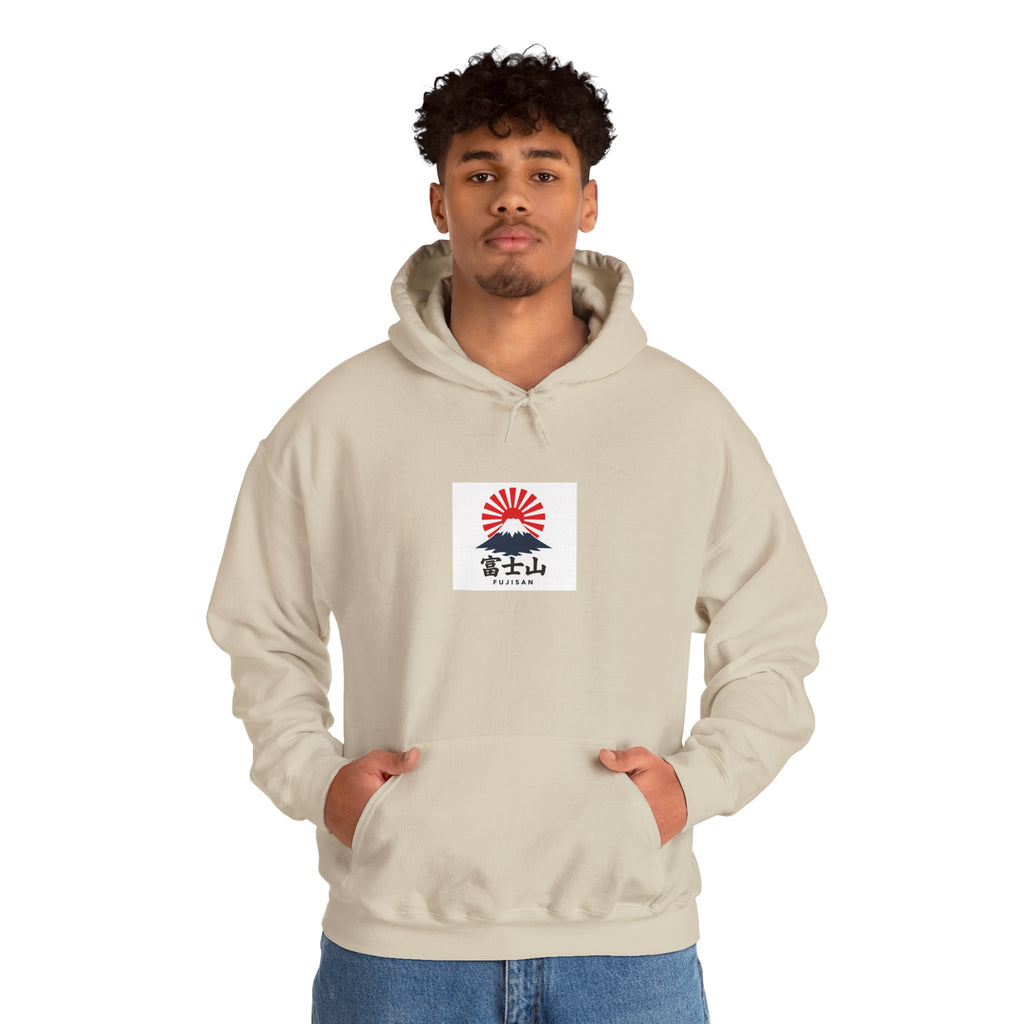 Rising Sun Mount Fuji Hoodie | Japanese Kanji Graphic