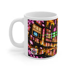Akihabara Orange Neon City Sniper Girl Mug 11oz Coffee Cup