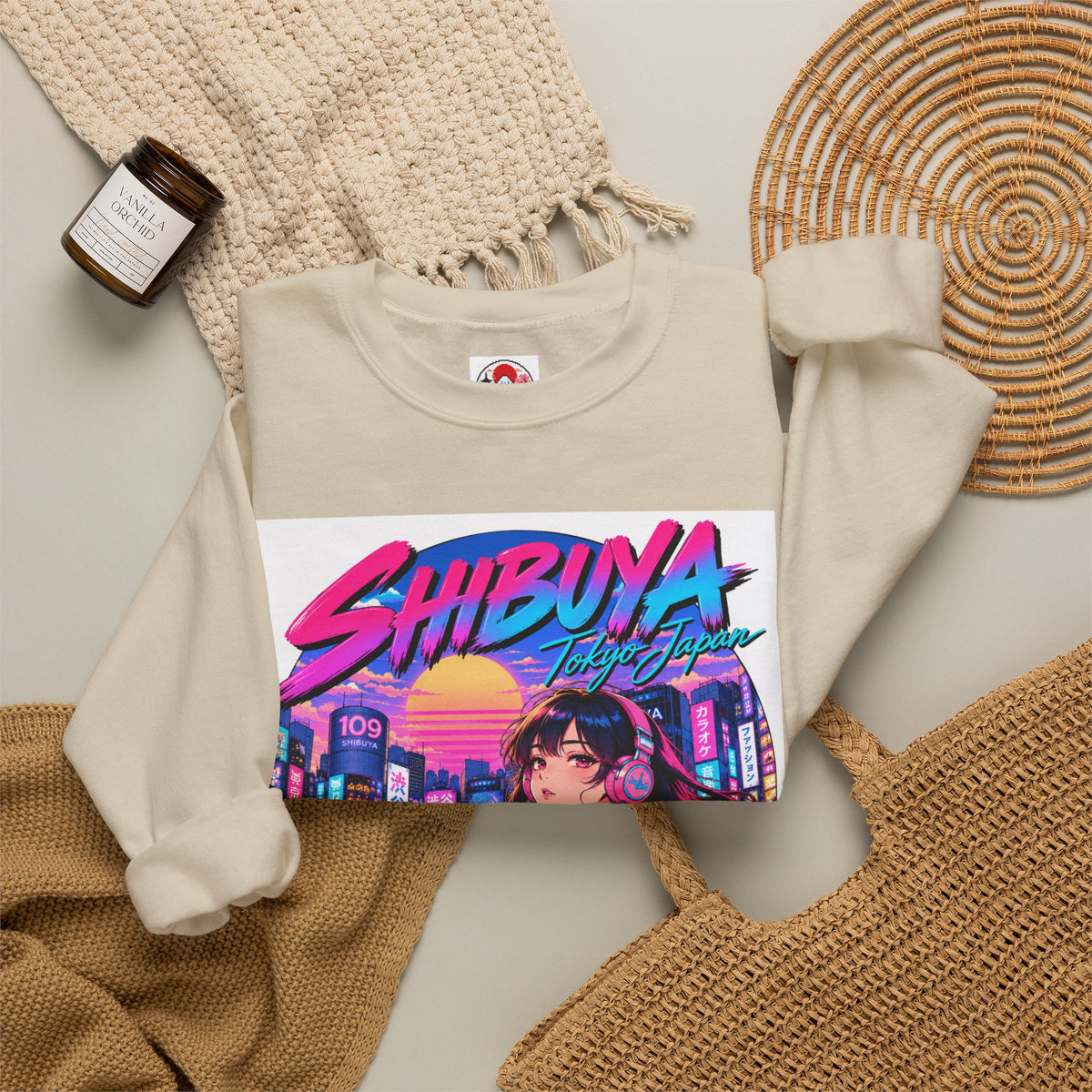 Shibuya Sky 1 City Pop Neon Anime Crewneck Sweatshirt