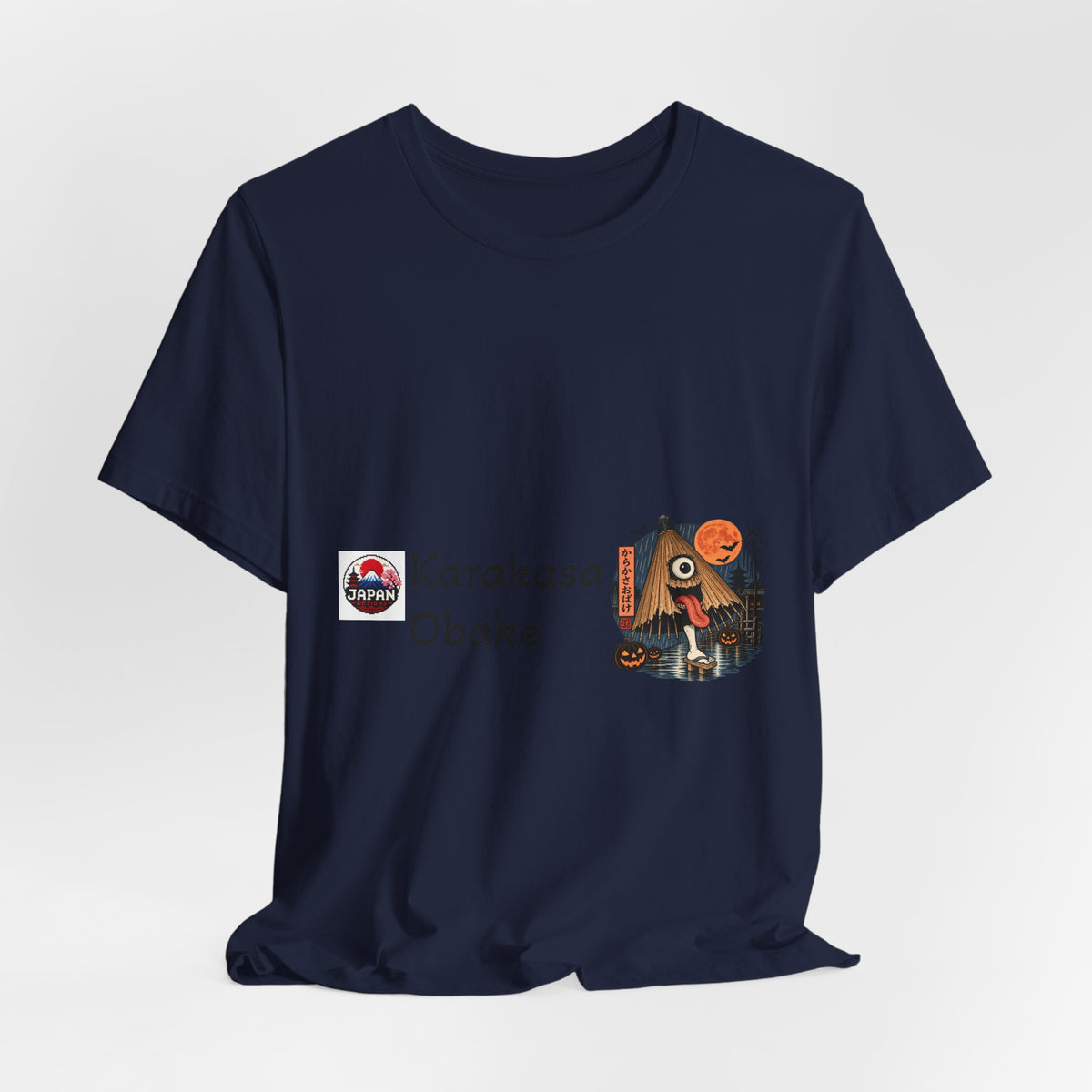 Karakasa Obake Halloween Illustration T-Shirt | Japanese Yokai Umbrella Design