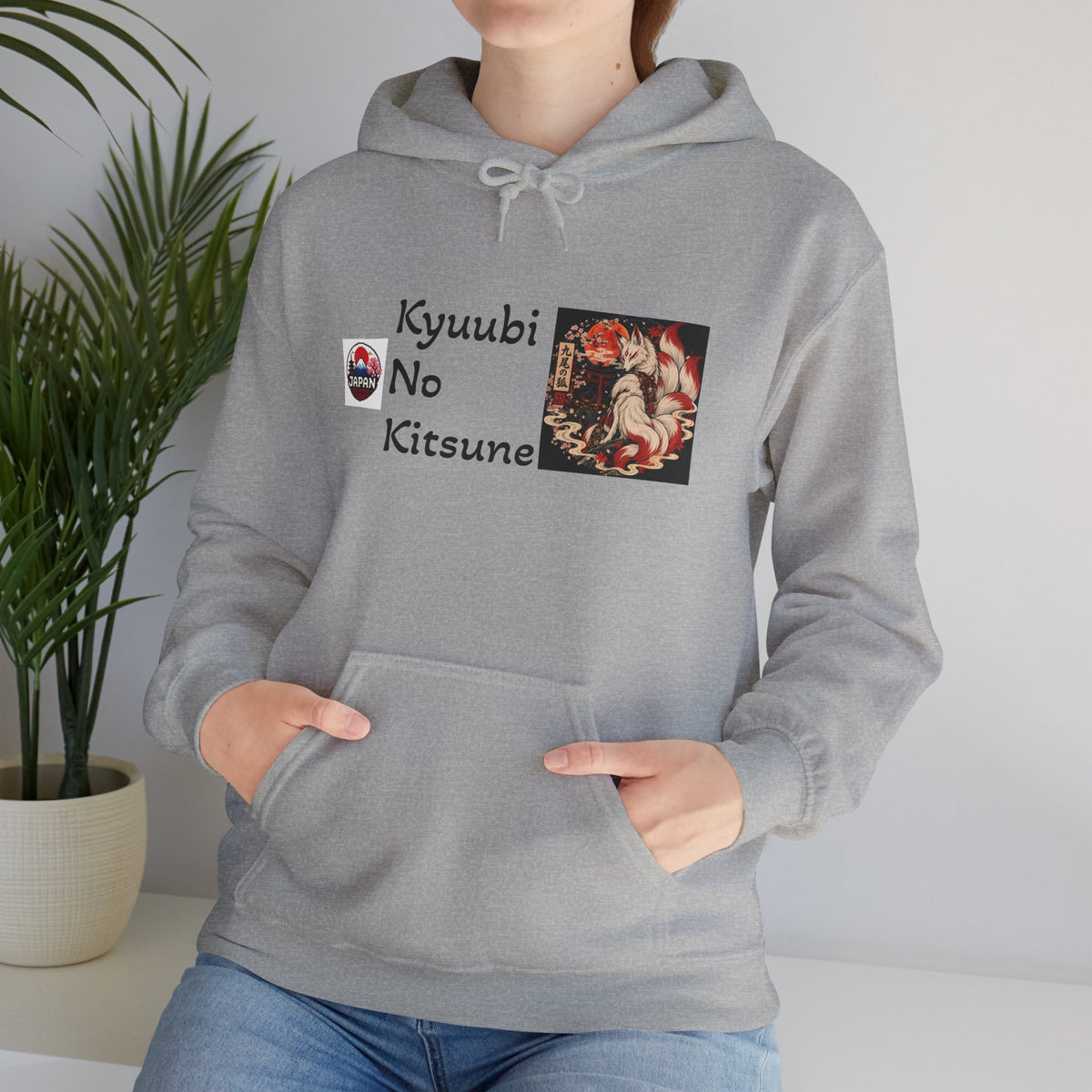 Japanese Fox Spirit Yokai Halloween Hoodie | Kyuubi No Kitsune Illustration