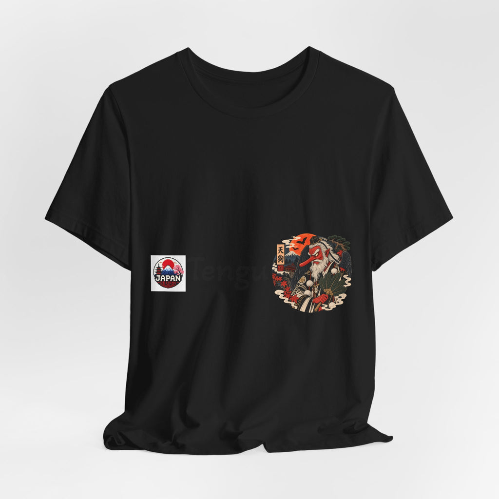 Tengu Japanese Yokai Halloween Mask Tee | Tengu Illustration T-Shirt