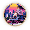 Shibuya Sky 6 City Pop Neon Anime Wall Clock — Retro Tokyo Sunset Design