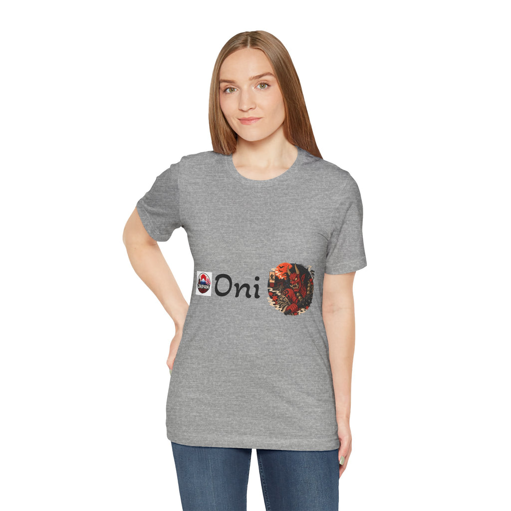 Oni Japanese Demon Yokai Halloween Illustration T-Shirt | Samurai Mask Graphic
