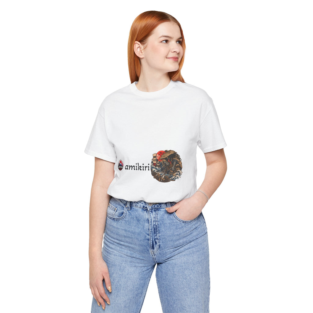 Amikiri yokai Halloween Logo Tee | Japanese Mask Illustration T-Shirt