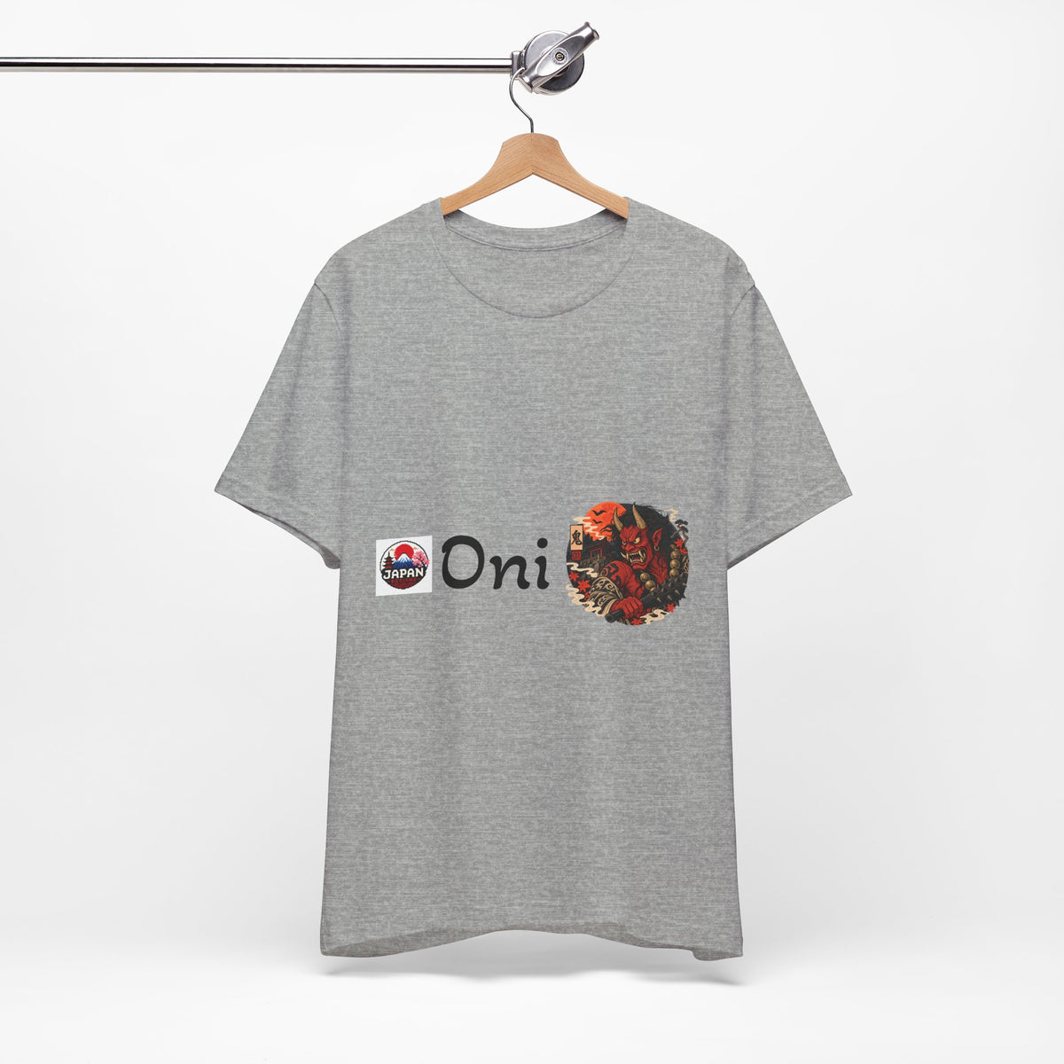 Oni Japanese Demon Yokai Halloween Illustration T-Shirt | Samurai Mask Graphic
