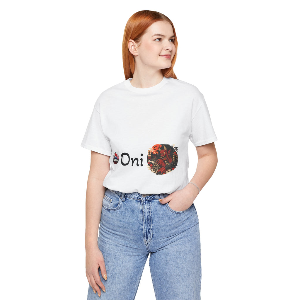 Oni Japanese Demon Yokai Halloween Illustration T-Shirt | Samurai Mask Graphic