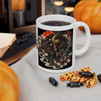 Gyuuki Japanese Halloween Yokai Illustration Mug | Ceramic Coffee Cup
