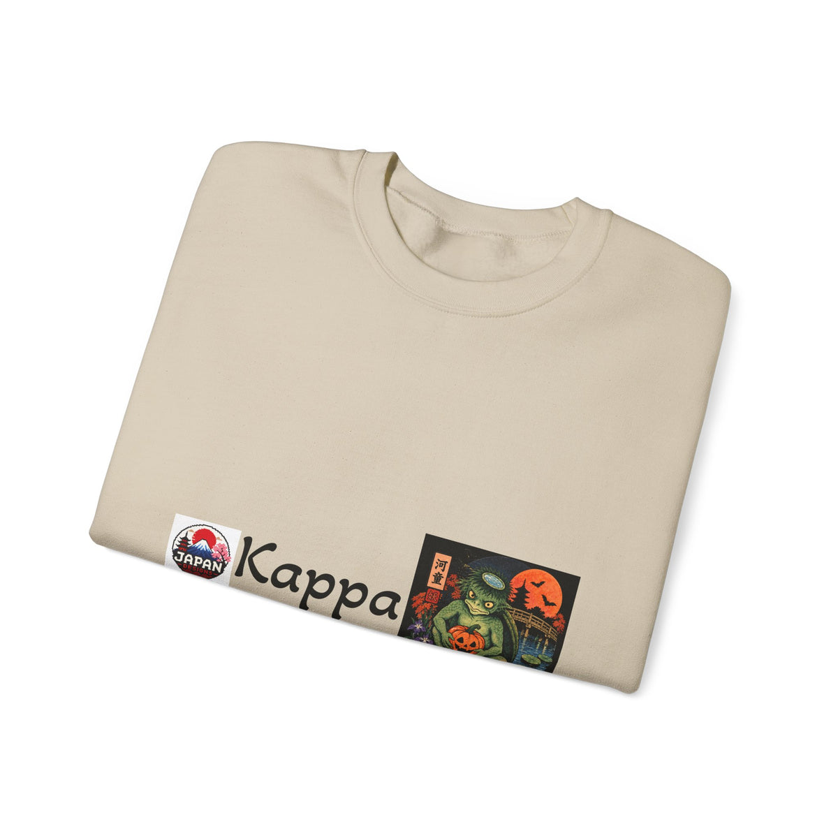 Kappa Logo Pumpkin Halloween Japanese Yokai Crewneck Sweatshirt | Retro Graphic